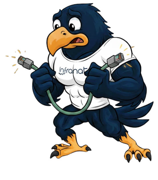 Mascotte Infranat avec câble débranché
